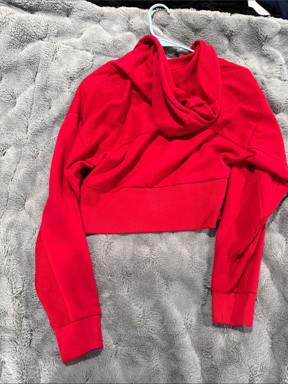 Gymshark Red Cropped Zip Hoodie with Logo - Picture 3 of 3